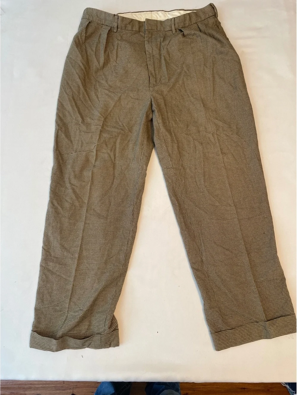 Polo by Ralph Lauren Men's Brown Houndstooth Dress Pants Size 36x30